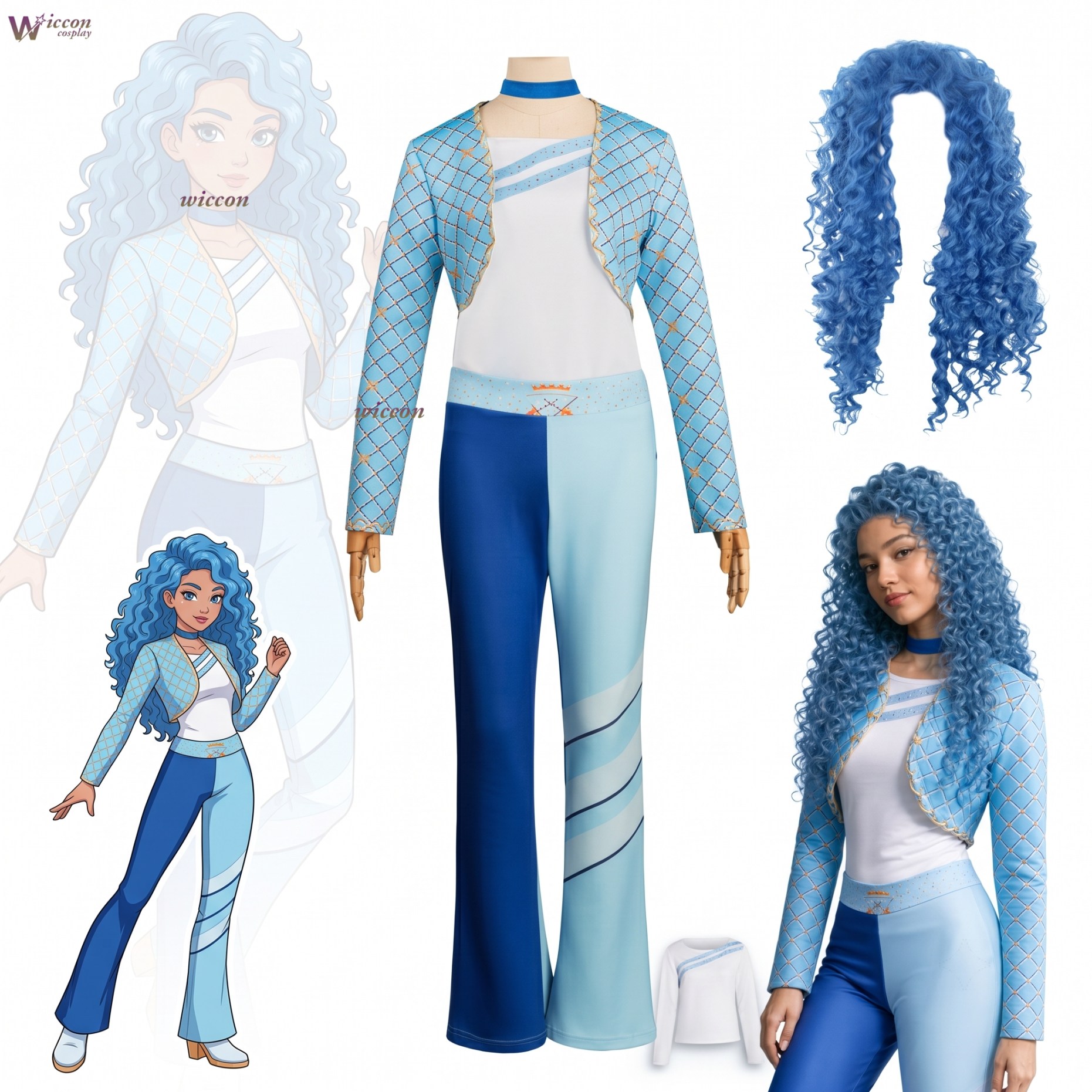 Anime Cosplay Japanese Girl - Cos C COS NEW D-Descendants Blue