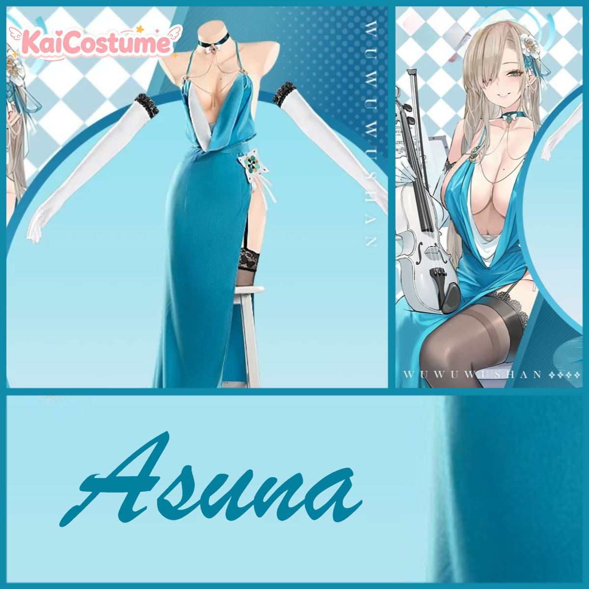 Blue Archive Asuna Evening Gow - огляд і ціна Anime Cosplay Photo