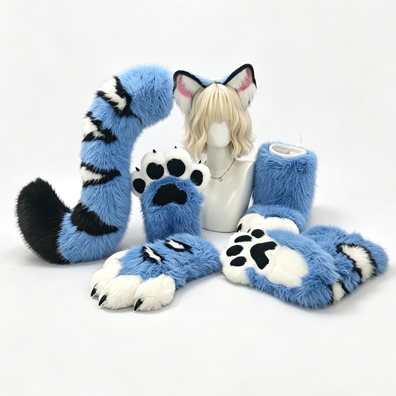 Blue Tiger Fursuit Ears Tail S - огляд і ціна Convention Cosplay Anime